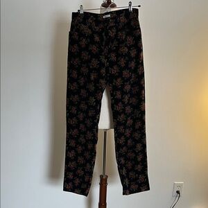 Floral Black y2k floral corduroy Pants